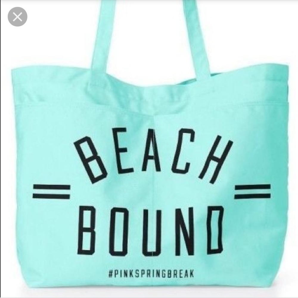 PINK Victoria's Secret Beach Bound aqua tote